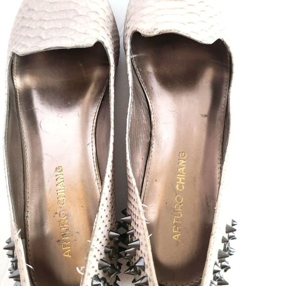 Arturo Chiang Studded Taupe Flat sz 8.5 - Picture 10 of 12